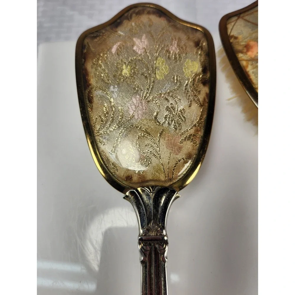 Vintage 2 Gold Tone  Vanity Brushes